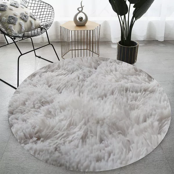 Dye -dyeing round carpet water gray