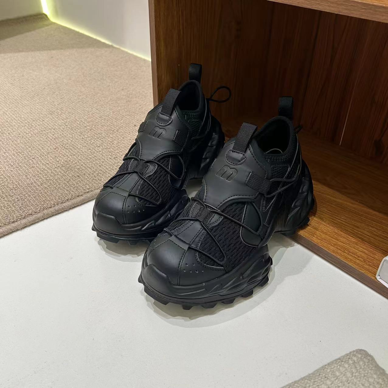 Damen Freizeitschuhe Mit Klettverschluss Weiße Dad Sneaker_voghion.com
