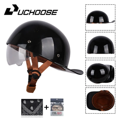 Motorcycle Safety Supplies — Abs Material Riding Helmet - bright-black-transparent-mirror-s
