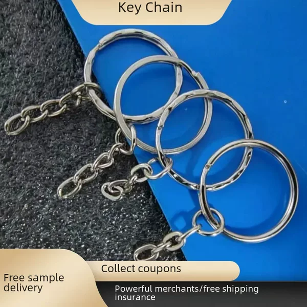 25 aperture plus 4 sections key chain Christmas diy cartoon keychain in stock embossing ring metal key chain accessories