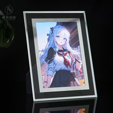 二次元6寸7寸玻璃相框空框高级感5寸动漫水晶摆台ins风桌面照片框