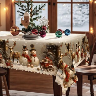 Q 39244 Christmas Print Tablecloth �}�Q���� �羳���R�d�W����