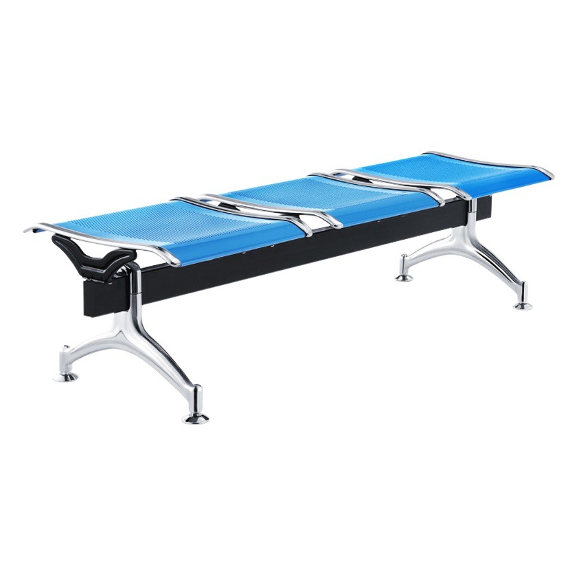 Silla plana de acero laminado en frío L03, silla de aeropuerto para tres personas, silla de fila, silla de espera, asiento sin respaldo, banco de parque, silla de fila comercial. image 1