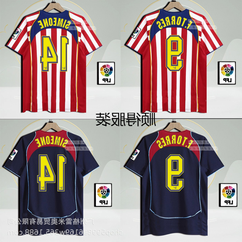 2004/05 Season Atletico Madrid Retro Jersey Spider-Man Short-Sleeved Classic Football Shirt Number 9 Torres Lfc Jersey