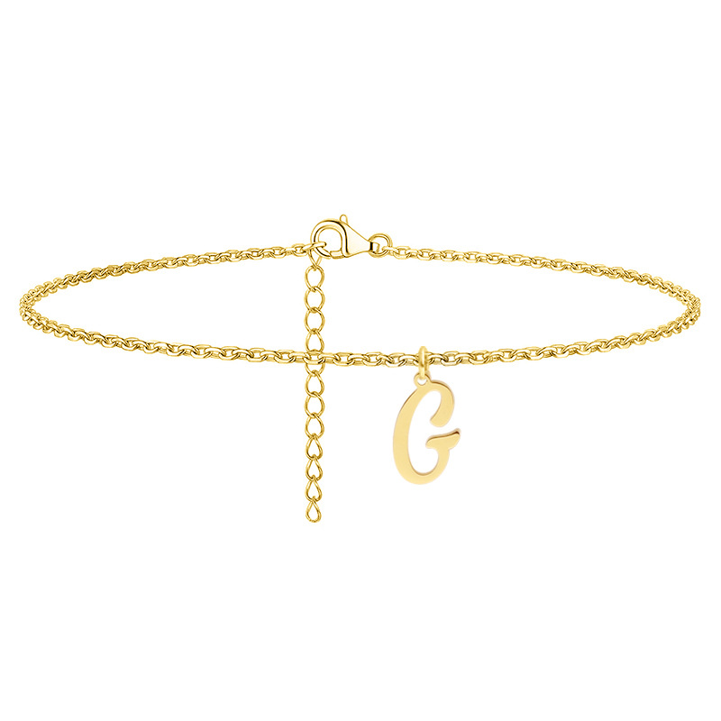 Simple Style Letter Stainless Steel Women's Anklet display picture 15
