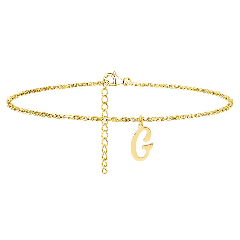 Style Simple Lettre Acier Inoxydable Femmes Bracelet De Cheville display picture 15