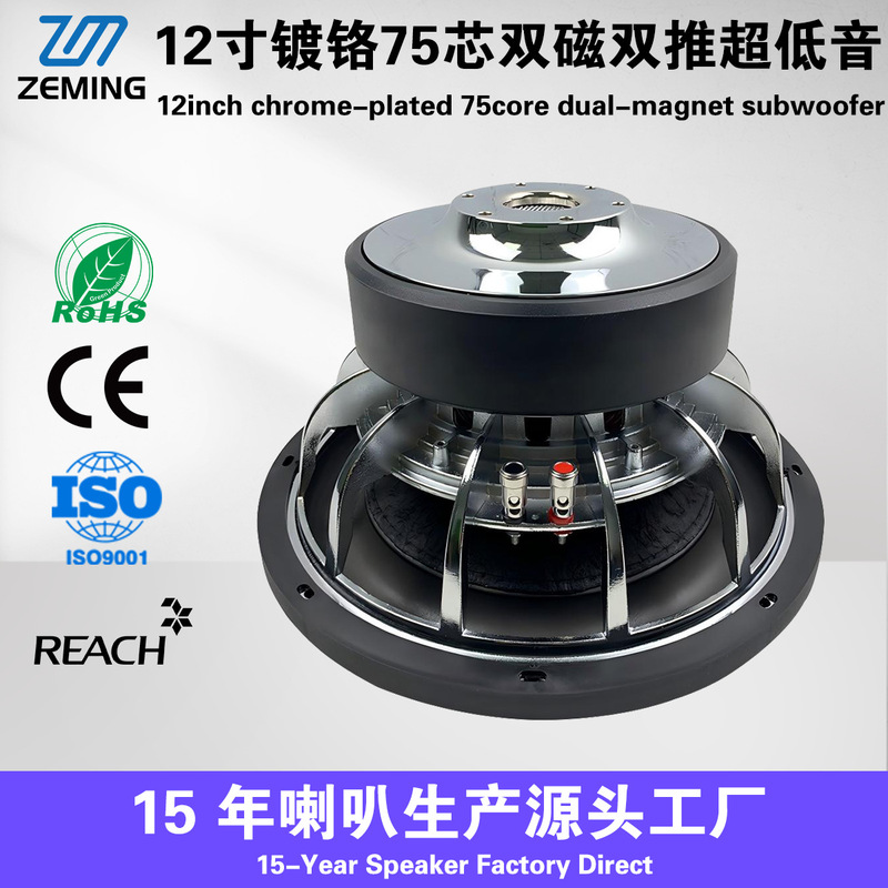 In Stock 12inch Car Audio Subwoofer 190 Magnetic Chrome-Plated Ultra-Low-Frequency Speaker Modified Subwoofer with Lossless Sound Quality