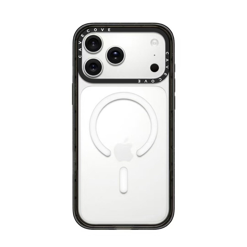 심플한 단색 MagSafe 마그네틱 투명 거울 수정경 애플 17promax 휴대전화 케이스