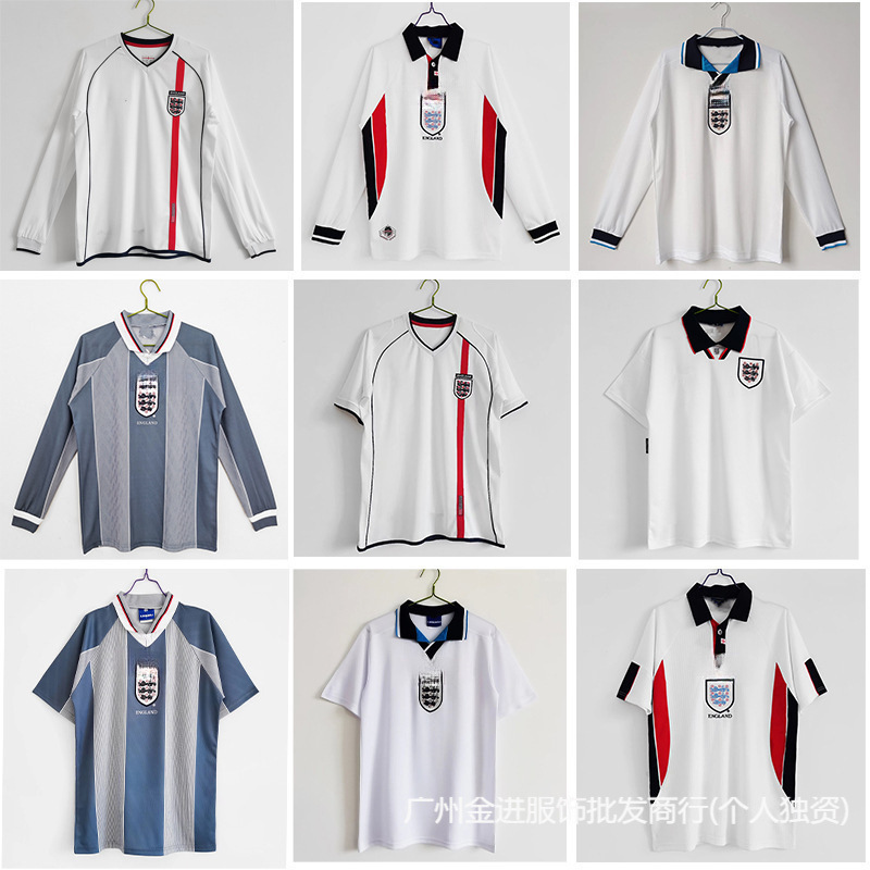 Retro series jersey England national team long sleeve short sleeve football team uniform factory direct to undertake generation