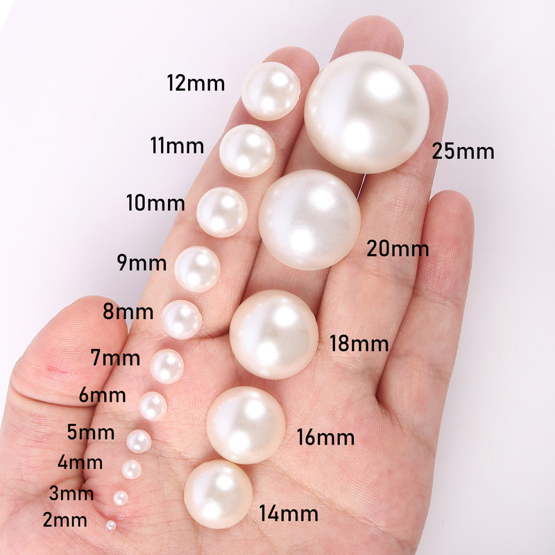 abs imitation pearl 2-8mm mixed flat half round pearl diy Japanese nail art patch accessories non-porous Pearl