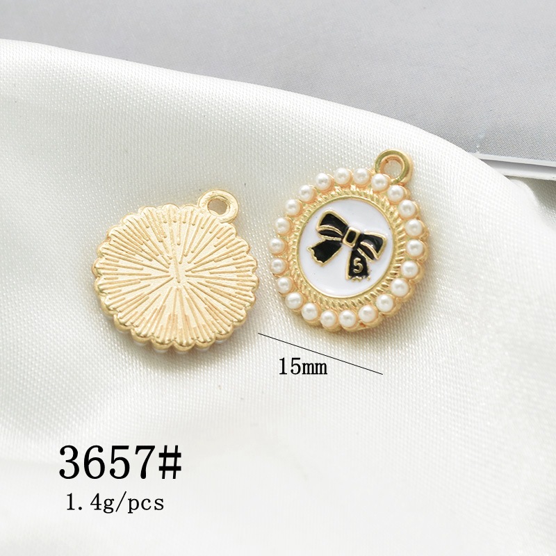 10 PCS/Package Alloy Artificial Pearls Rhinestones Enamel Plating Inlay Polished Pendant display picture 13