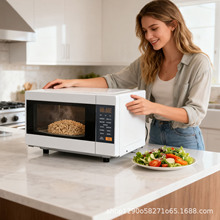 跨境转盘式微波炉20L触摸式2-3人全自动多功能烤箱微波炉一体机