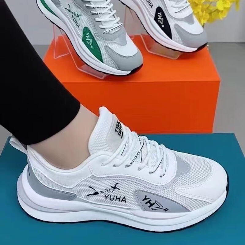 Unisex Sports Shoes with Breathable Mesh, Casual Soft-Soled Fashion Running Shoes for Couples, Fly-Knit Low-Top Sneakers