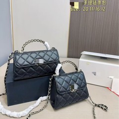 香新款凯莉包 手柄手提单肩菱格链条包手机包高级轻奢小香风