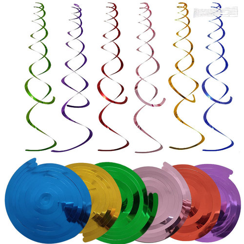 Cross-border decoration party supplies wedding decoration props Halloween kindergarten pendants swirl raffia spiral pendants