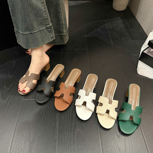 Fairy Style Slippers for Women Summer Outer Wear 2025 New Korean Style Flip-Flops High Heels Versatile Beach Shoes Sandals for Women Wholesale