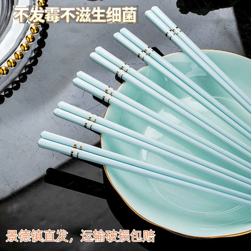 Jingdezhen ceramic chopsticks high-grade non-moldy easy to clean bone china chopsticks 10 pairs wholesale custom chopsticks suit