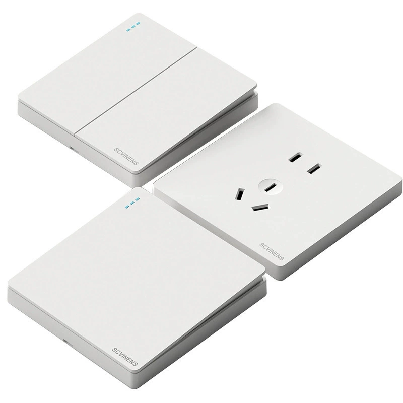 Factory plug wholesale household five-hole socket white engineering 2386 concealed single-joint double-control switch panel