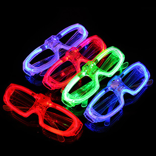 Cross border hot sale LED luminous glasses Christmas party Square cold light glasses Bar nightclub party supplies batch