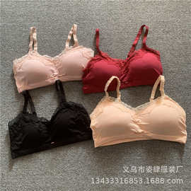 2025整款女士连体杯吊带文胸裹胸美背聚拢调整型无钢圈内衣墨西哥