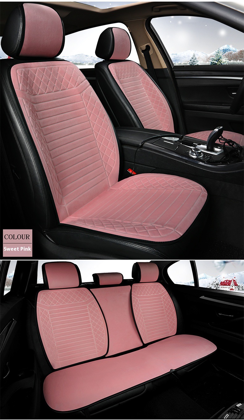 Heated Seat Cushion Fcc Certified Ce Winter Plush Cushion Car Plush Seat Cushion Car Accessories Winter Car Seat Cushion