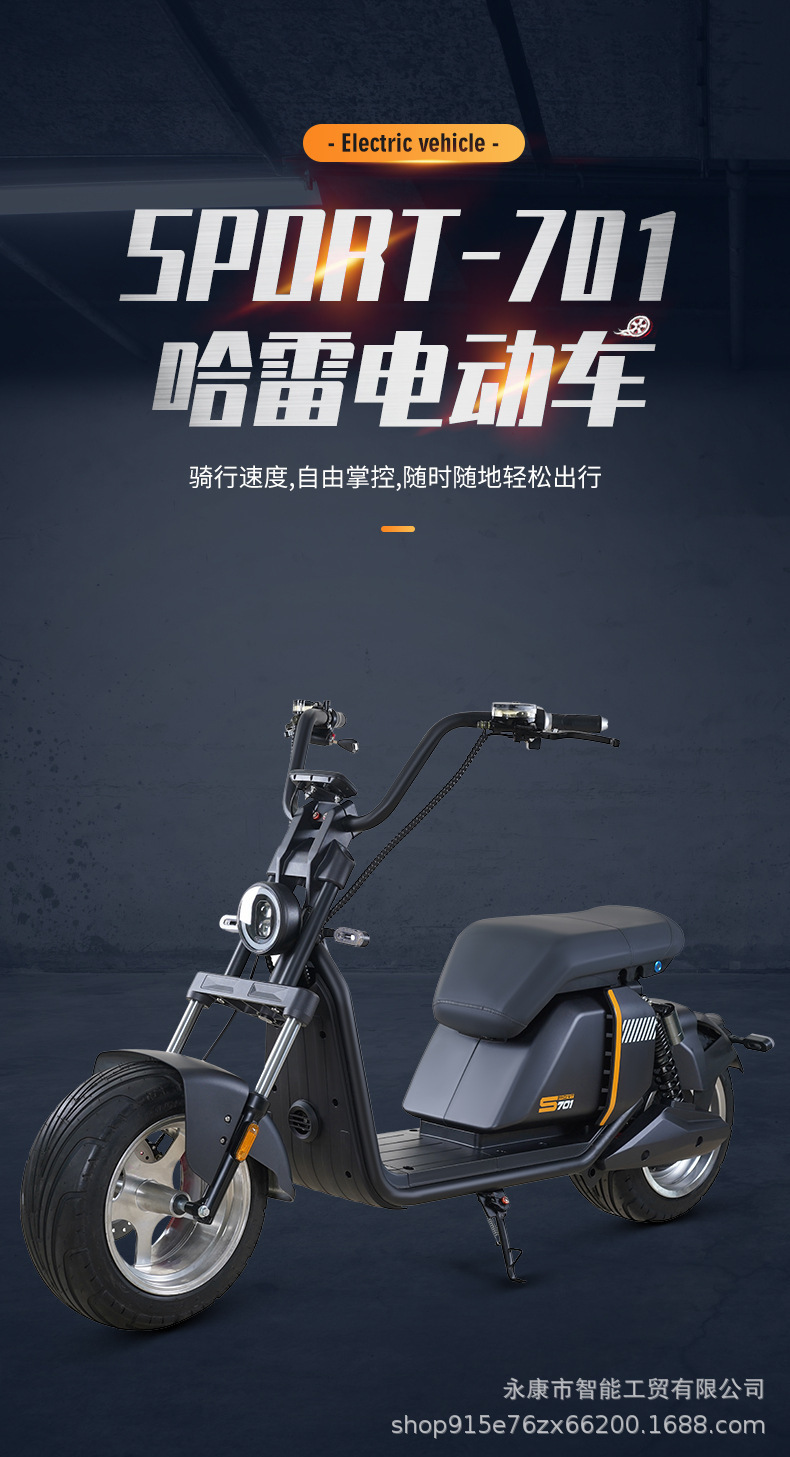 New Cross-Border Export Harley Electric Vehicle S701Eec60V Harley Motorcycle Electric Scooter Wholesale