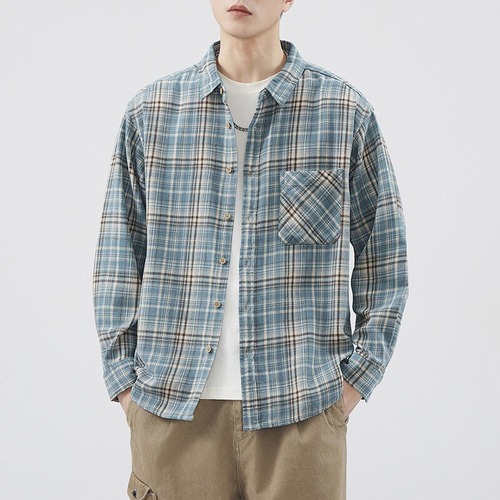 2025 Casual Loose Fit Striped Long-Sleeve Shirt for Men and Women, Trendy Han Style Couple's New Outerwear, Versatile and Fashionable, Suitable for All Seasons