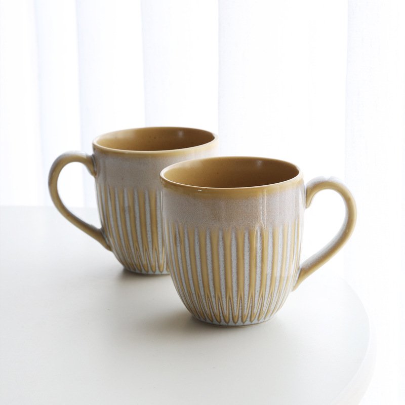 LZ marca horno amarillo cerámica taza de café agua actividad comunitaria logotipo personalizado escuela regalo vacaciones