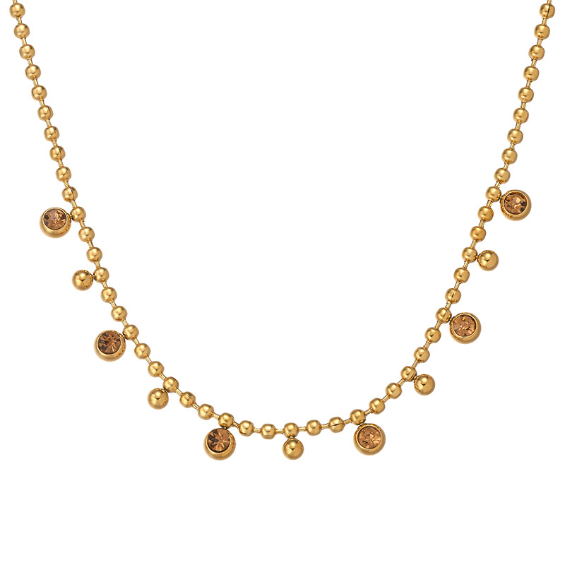 1 Piece Quantity Wholesale Jewelry Classic Style Geometric Titanium Steel Plating Ball Chain Necklace