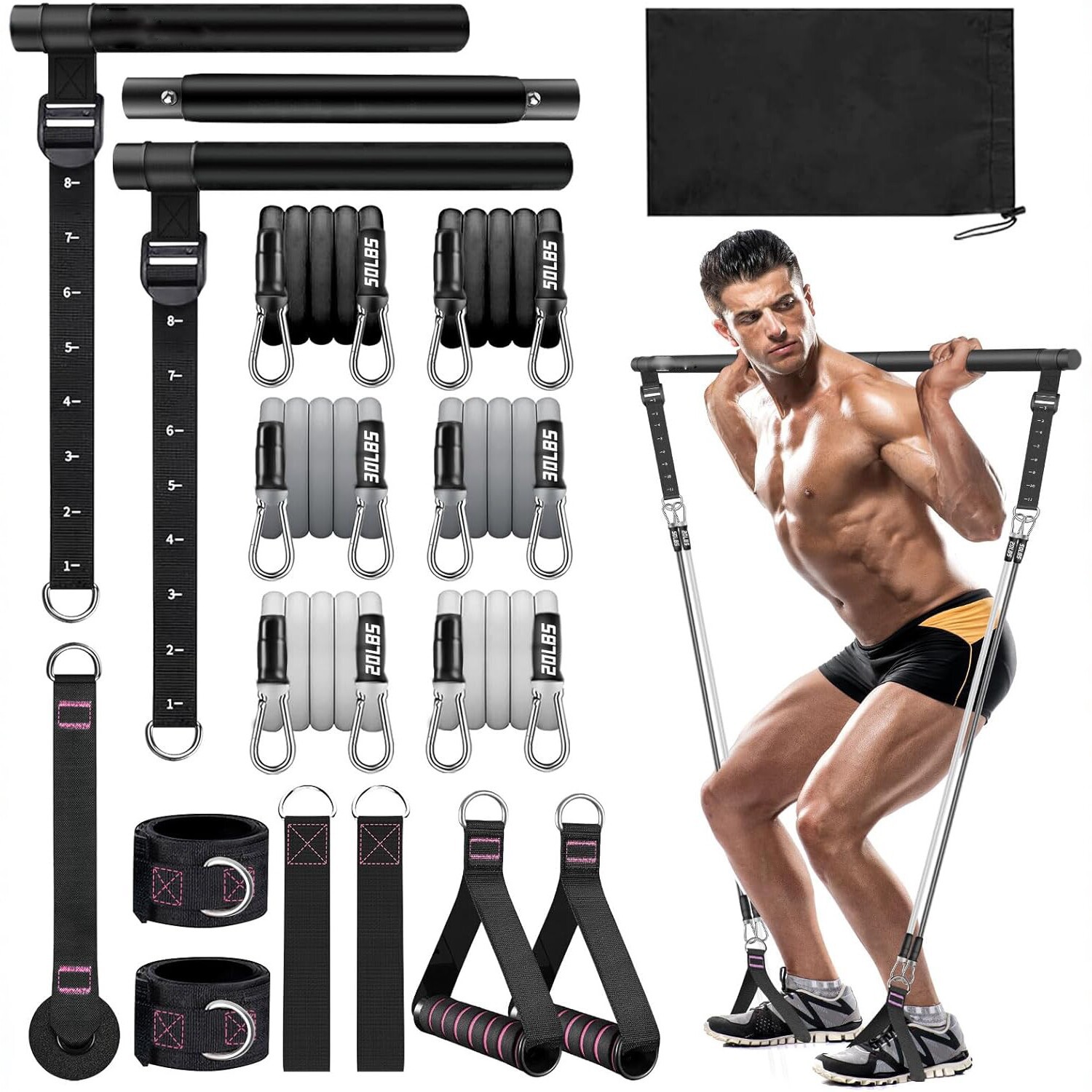 Home Multifunctional Fitness Resistance Band Set, Pull-Up Assist Belt, Weight-Bearing Training Belt, Pilates Equipment