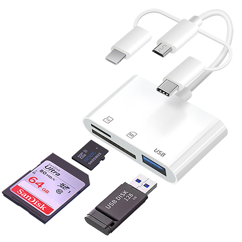 Mobile Phone Card Reader Three-In-One Adapter Multi-Function USB Extender Tfsd Memory Card Docking Station USB Hub