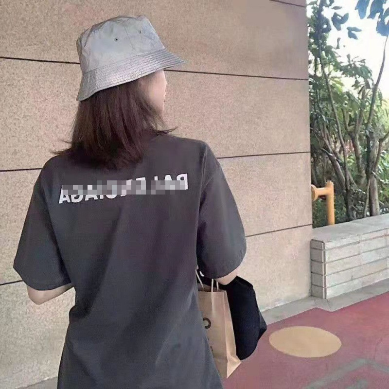 パリの新しいプリントレターファッション半袖男性と女性のためのルーズでスリムな小麦の穂Tシャツファミリーロゴ半袖|undefined