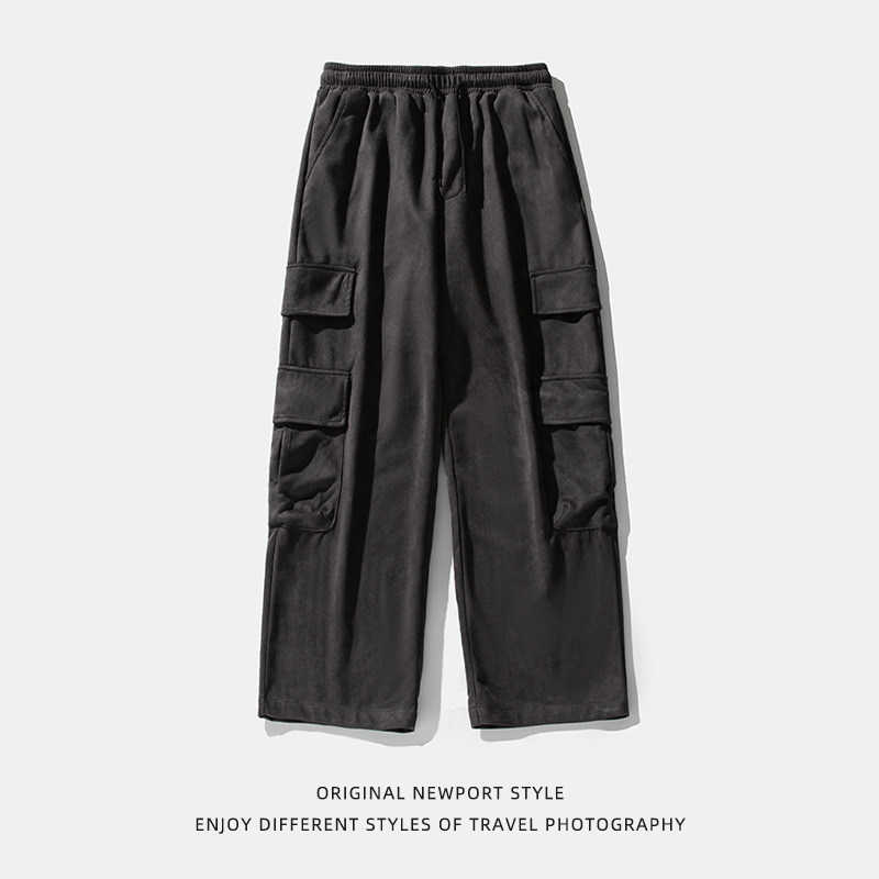 Velvet three dimensional casual trousers