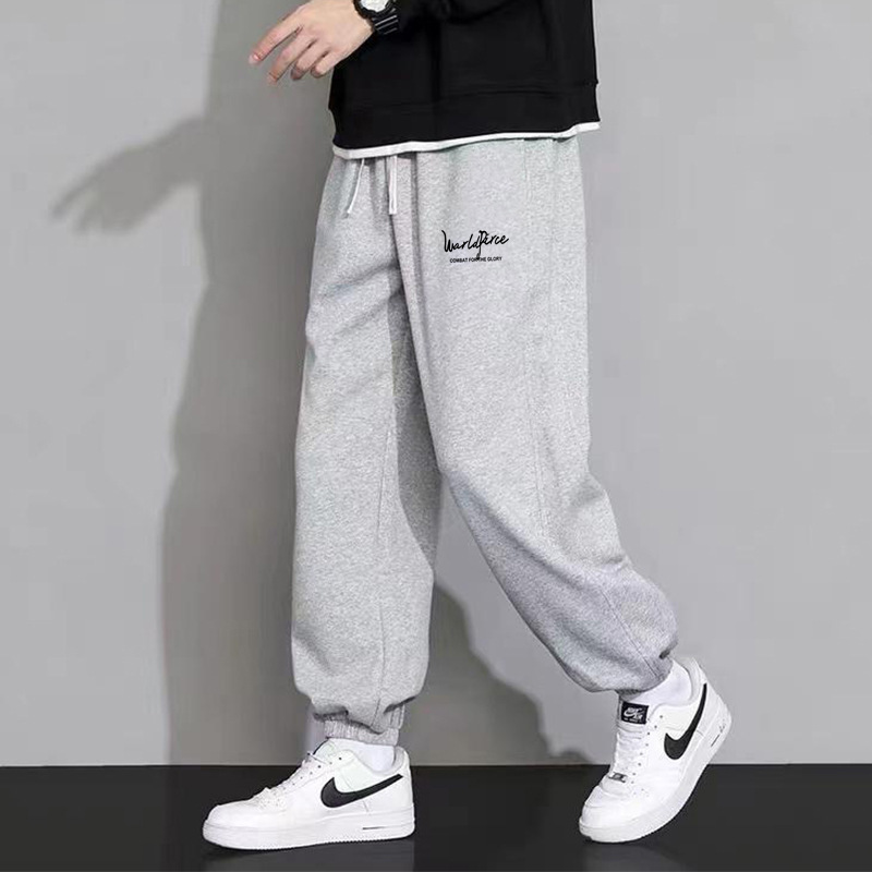 2025 Men's Sweatpants, Spring and Autumn Loose Fit, Plus Size, Autumn Casual Sports Pants for Teenagers, Cross-border E-commerce