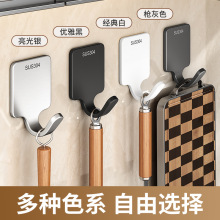 跨境304不锈钢挂钩家用免打孔弯钩浴室门后衣帽钩多功能小挂钩