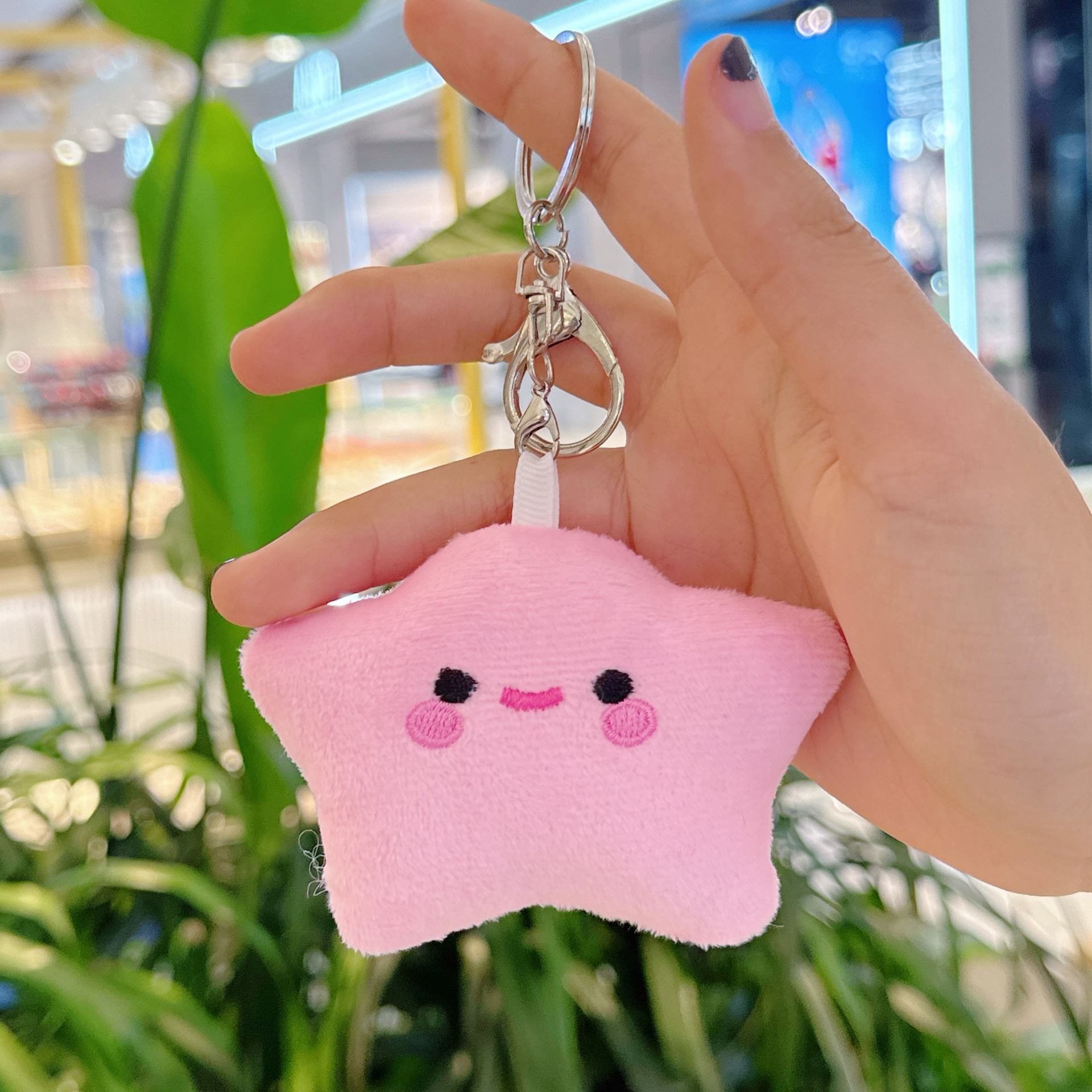 Creativa pequeña estrella llavero de peluche estrella mochila muñeca colgante muñeca juguete al por mayor