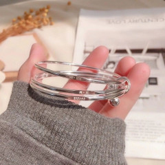 バレンタインデーのプレゼントに出会った三生三世銀ブレスレット女9999銀メッキ中実手環彼女誕生日プレゼント
