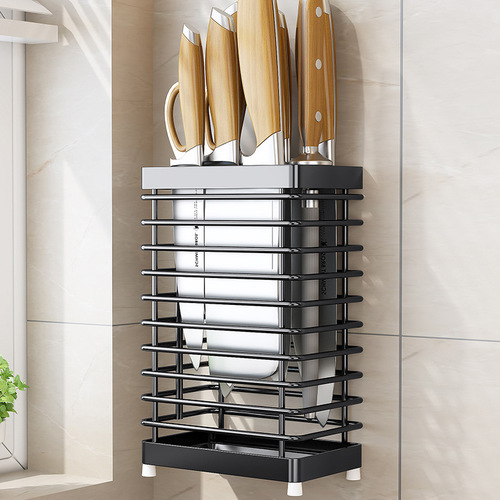 Multifunctional kitchen stainless steel chopstick cage, knife holder, chopping board rack, supplies storage rack, knife cutting board, kitchen knife kitchen storage