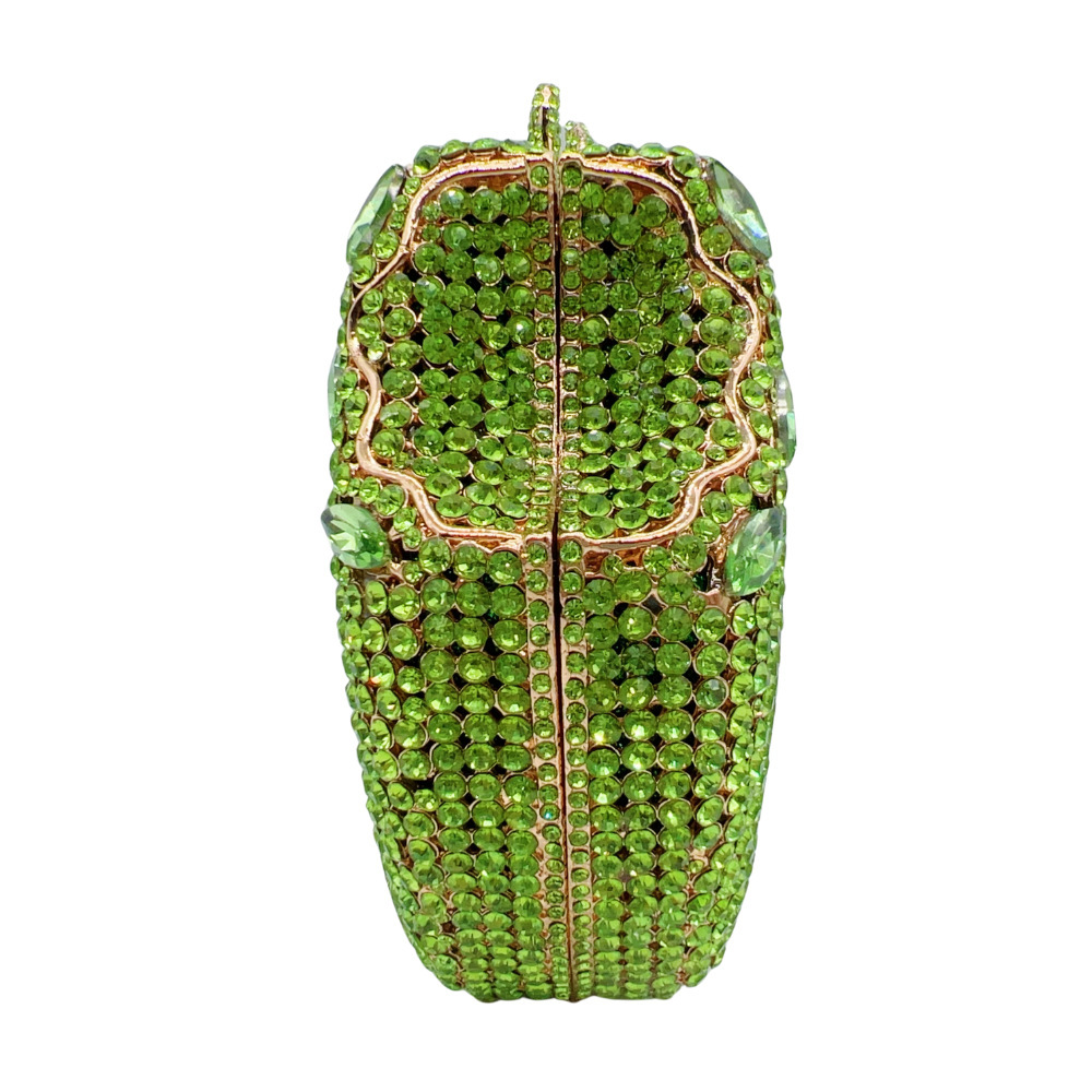 Nuevo paquete transfronterizo de diamantes de manzana bolsas de cena de frutas bolsas tridimensionales de banquete europeas y estadounidenses bolsas de mano de diamantes clutch new