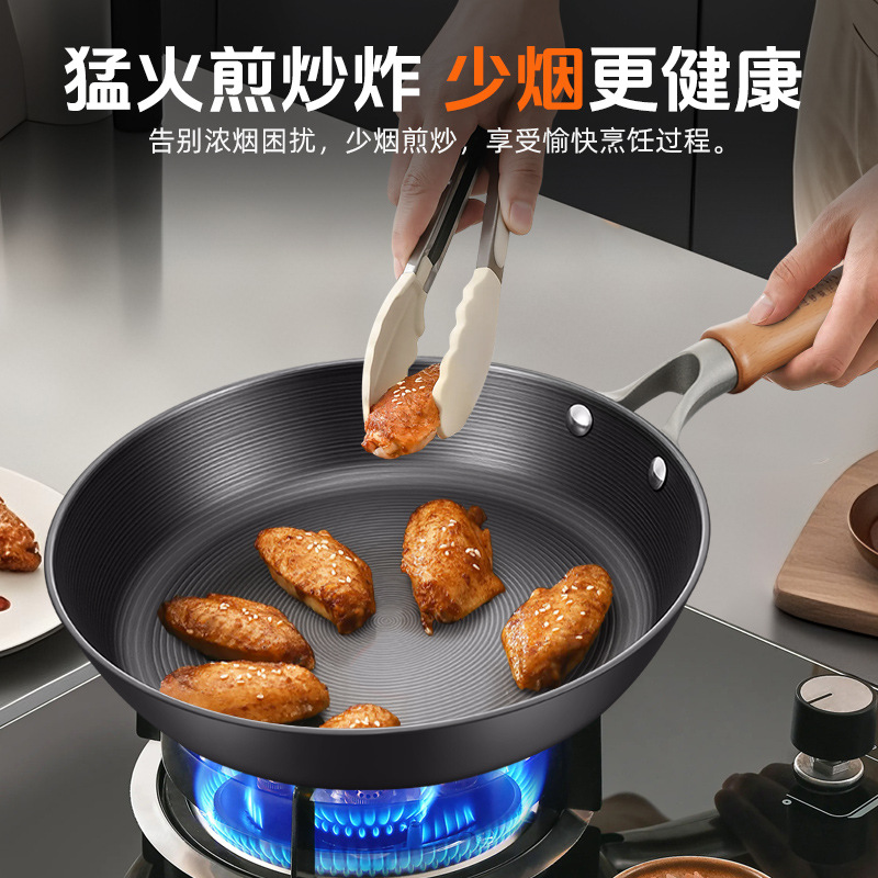 Zhongkang hierro sin recubrimiento pan de hierro sin recubrimiento para profundizar el hogar tortilla de huevo sin pegajosos horno electromagnético filete freidora