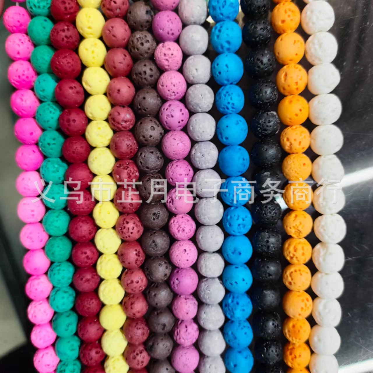 Colorful volcanic stone beads wholesale volcanic stone round beads DIY jewelry accessories volcanic stone bracelet accessories cross-border