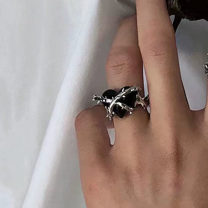 Adjustable Retro Ring, Moonstone Accent, Small Light-Luxury Style for Index Finger