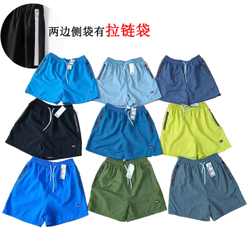 Summer Youth Fitness Stall Beach Surfing Quick-drying Triple Pants Sports Shorts European and American Beach Pants Men