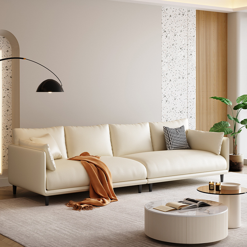 Salón de estar diseñador de lujo italiano nuevo sofá de piel de gato ins combinación de sofá de sala de estar de tipo pequeño