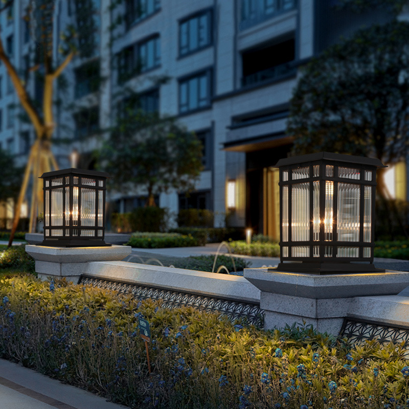 Pilar solar lámpara impermeable al aire libre pared patio Villa jardín Pilar lámpara paisaje B & B comunidad lámpara de pared