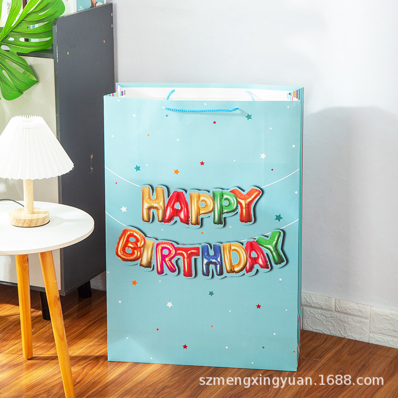 Oso de dibujos animados de gran tamaño bloques de construcción Lego muñeca abajo chaqueta regalo portátil bolsa de papel caja de regalo de cumpleaños bolsa