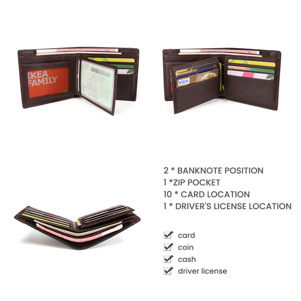 DUJIANG Retro capacious short wallet for men and women
