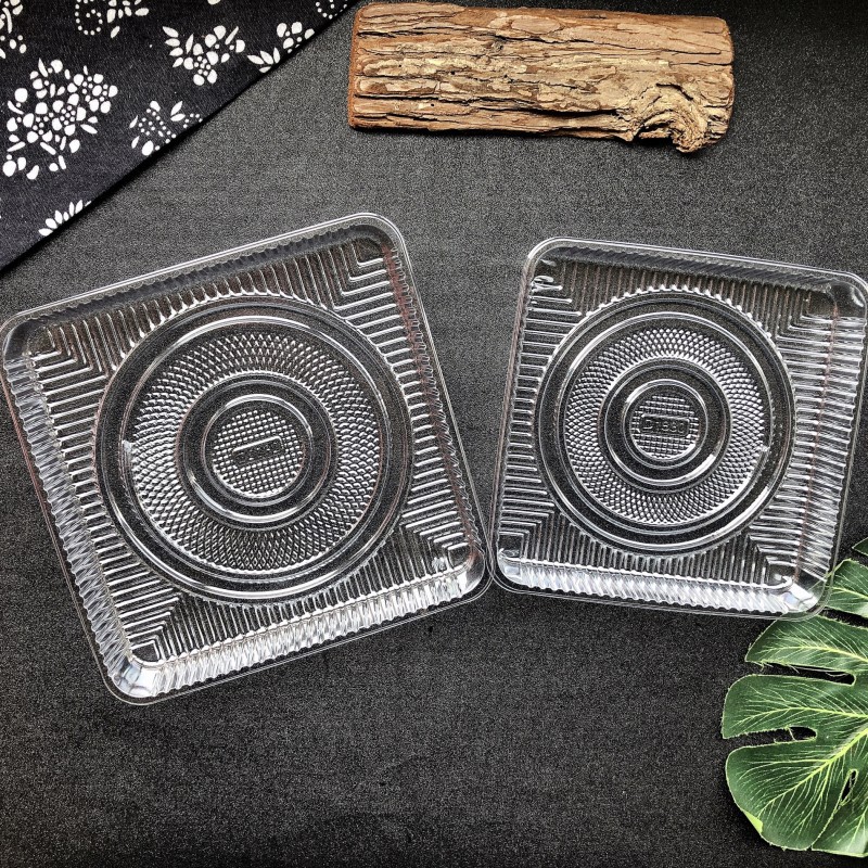 500克中秋月饼内托1斤装方形月饼托盘烘焙食品用正方形塑料内衬