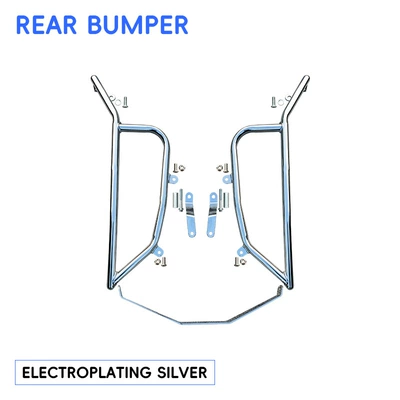 silver protective bars, modification: Motorcycle bumper - silverreinforced-rear-bumper