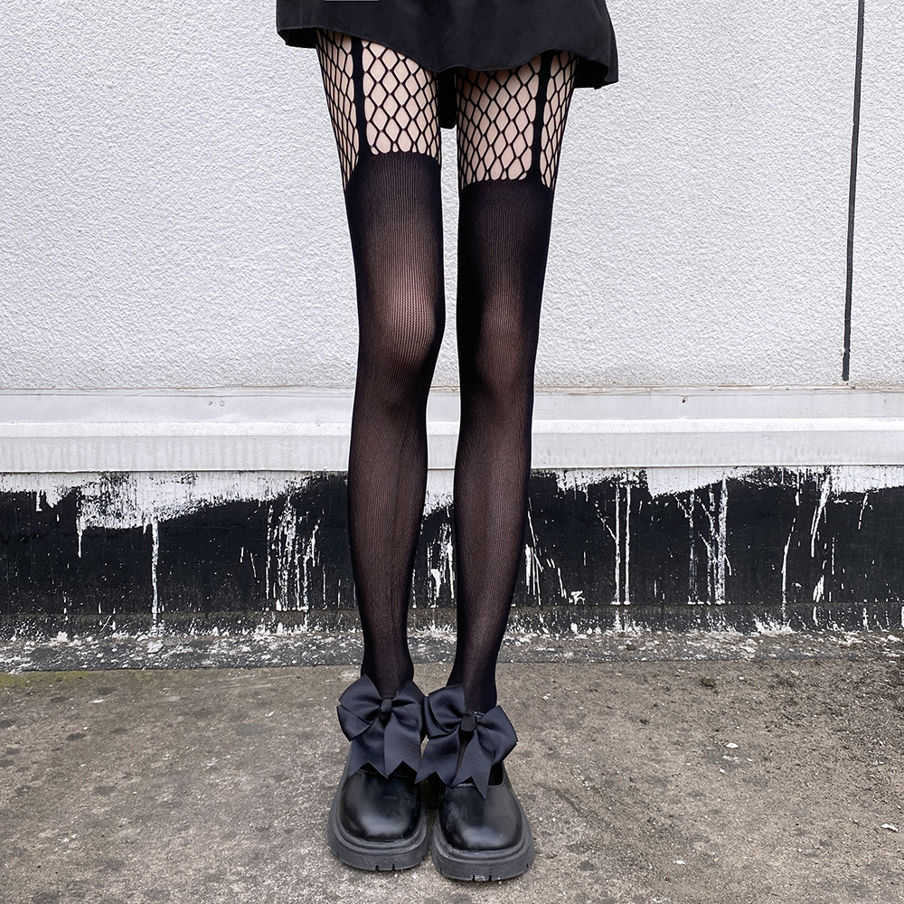 JK style suspender socks, cute Japanese style, anti-snagging, popular online, thin, hollowed-out mesh stockings, 3098